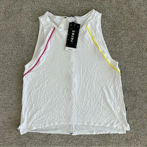 Terez White Neon Trim Tank Top Size Medium‎